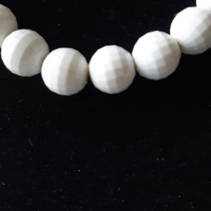 Vintage Monet White Bead Necklace